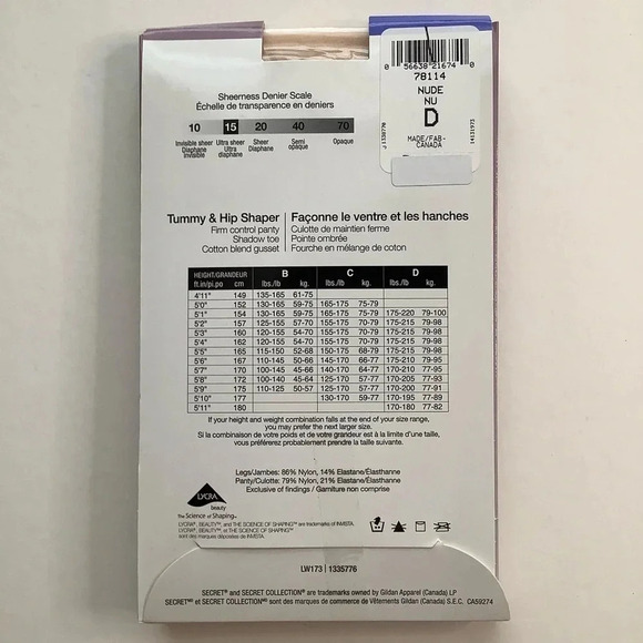 3/$25 SECRET SHAPE Ultra Sheer Tights - Picture 8 of 9